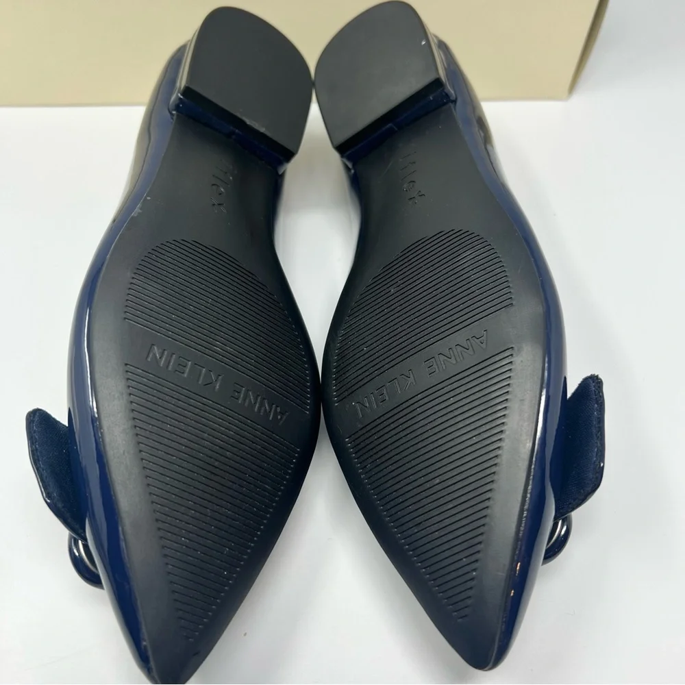 Anne Klein Navy Patent Loafers - Picture 4 of 7